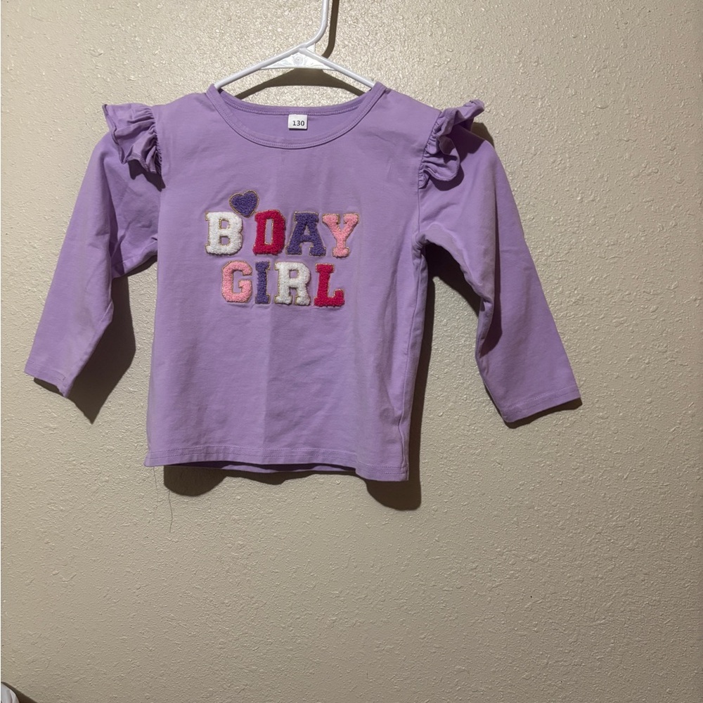 Purple B'Day Girl Kids Shirt